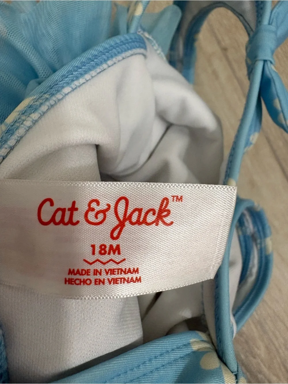 Cat & Jack Light Blue Daisy Tutu Swimsuit